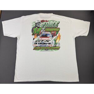 Rare Vintage Y2K John Force Funny Car Champion Ford Castrol Racing White 3XL Tee